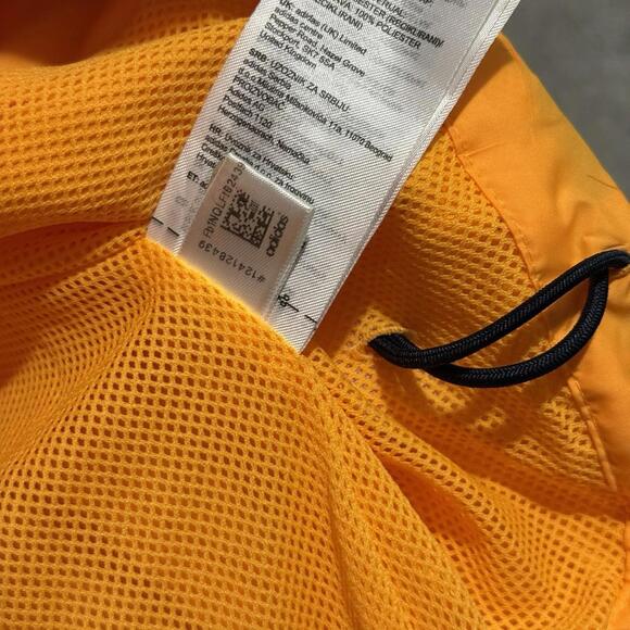 Adidas WND Hooded Windbreaker Jacket Orange Mesh Vent Lightweight Youth M Run - Picture 4 of 7